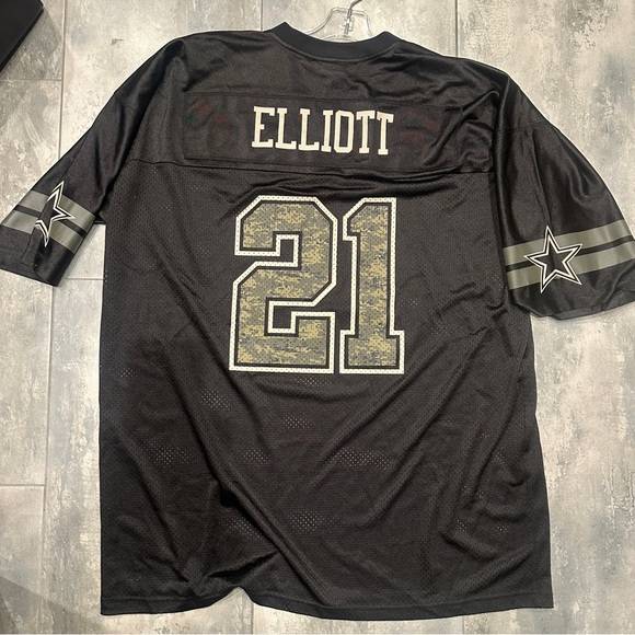 NFL Other - Dallas Cowboys Ezekiel Elliott #21 Salute to Service Black Jersey Size 2XL